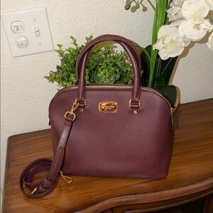 Michael Kors Cindy Medium Dome Satchel in Saffiano Leather.